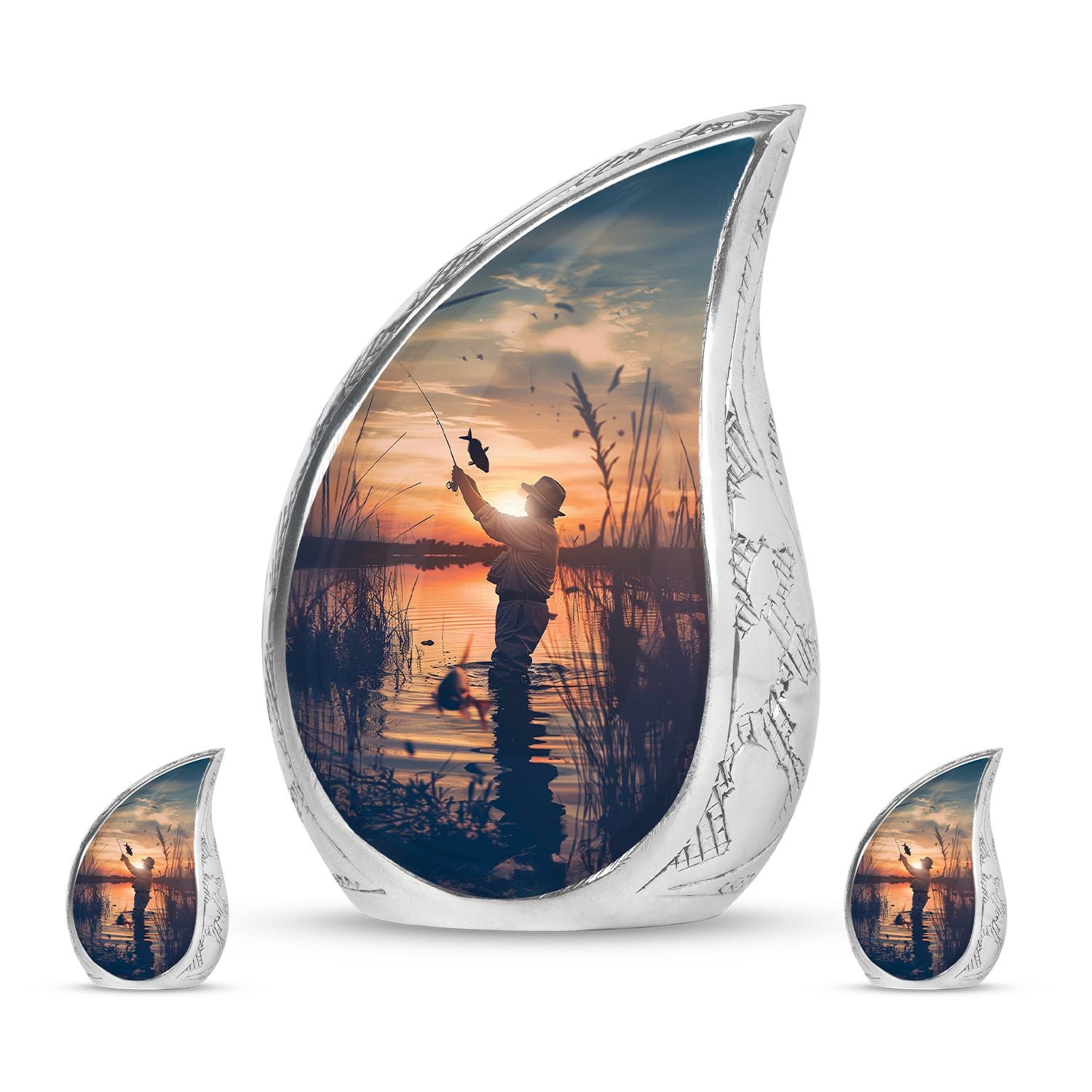 Father Fishing Funeral Urns - Urns For Human Ashes Dad