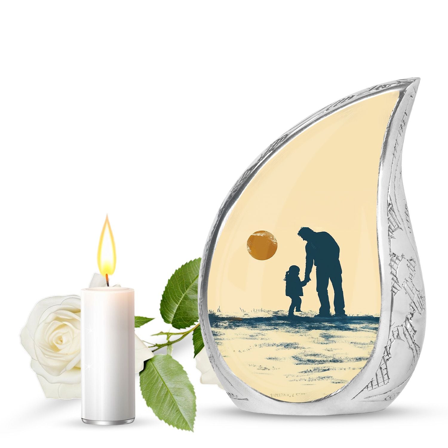 Father and Daughter Cremation Urns - Decorative Urn For Human Ashes