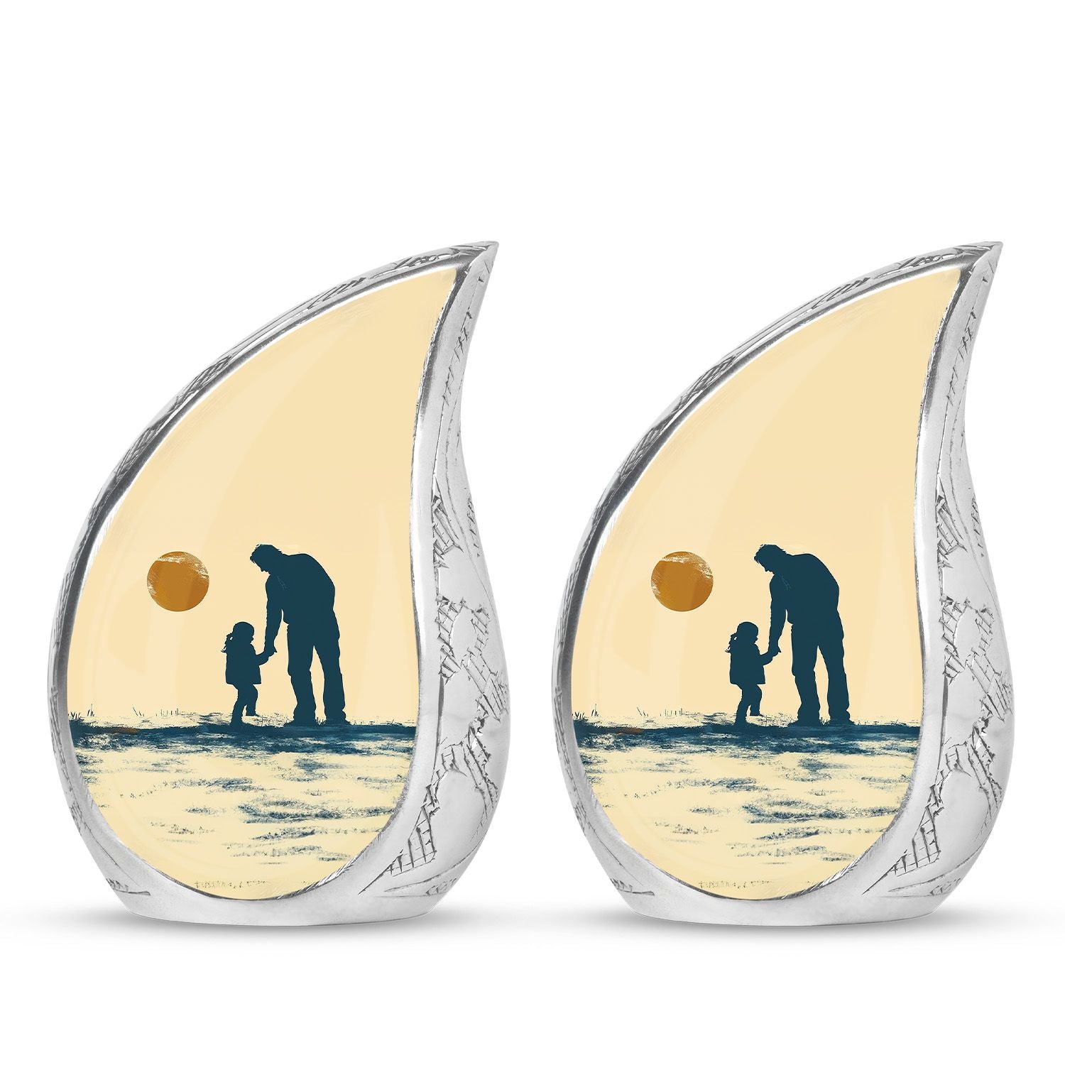 Father and Daughter Cremation Urns - Decorative Urn For Human Ashes