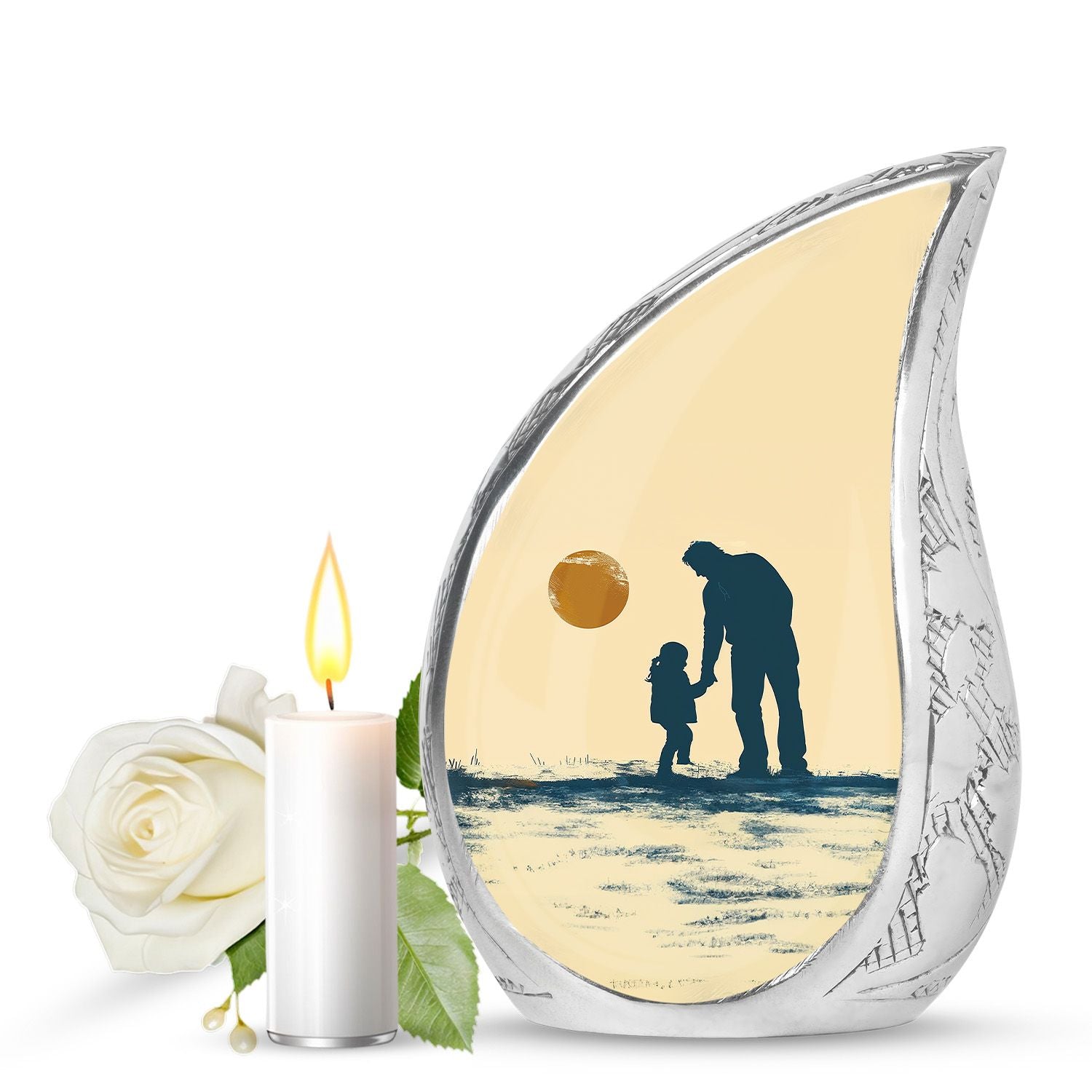Father and Daughter Cremation Urns - Decorative Urn For Human Ashes