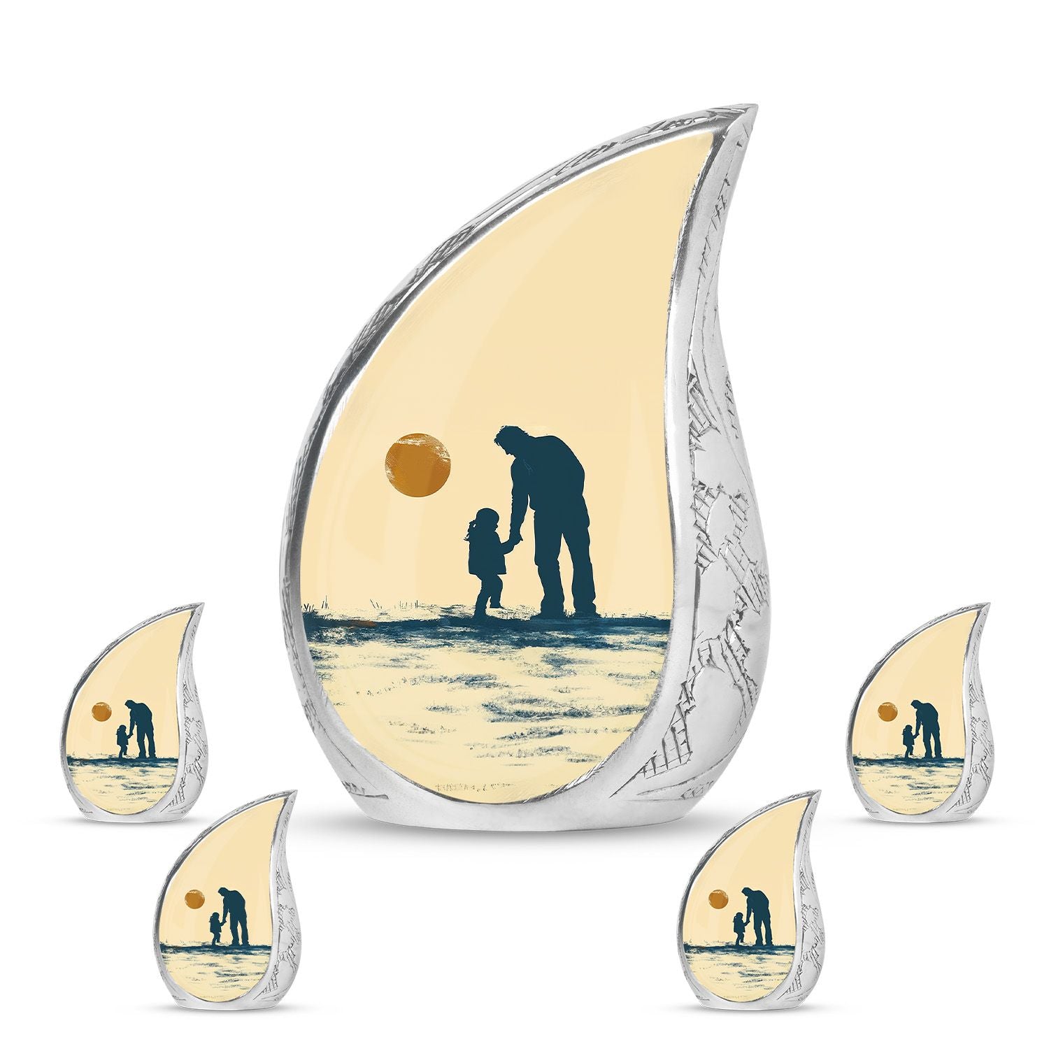 Father and Daughter Cremation Urns - Decorative Urn For Human Ashes