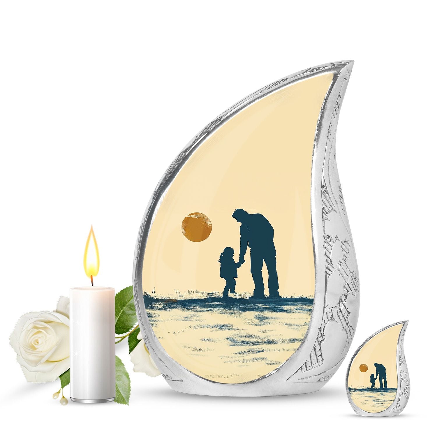 Father and Daughter Cremation Urns - Decorative Urn For Human Ashes