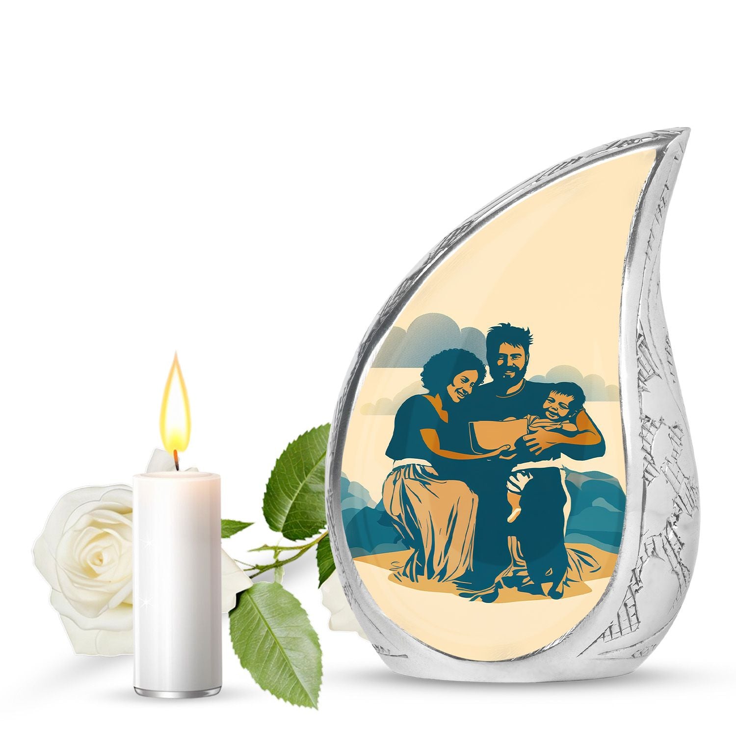 Decorative Funeral Urns For Beautiful Family - Large Cremation Urns