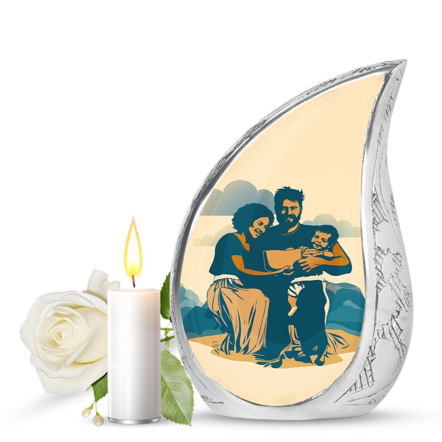Decorative Funeral Urns For Beautiful Family - Large Cremation Urns