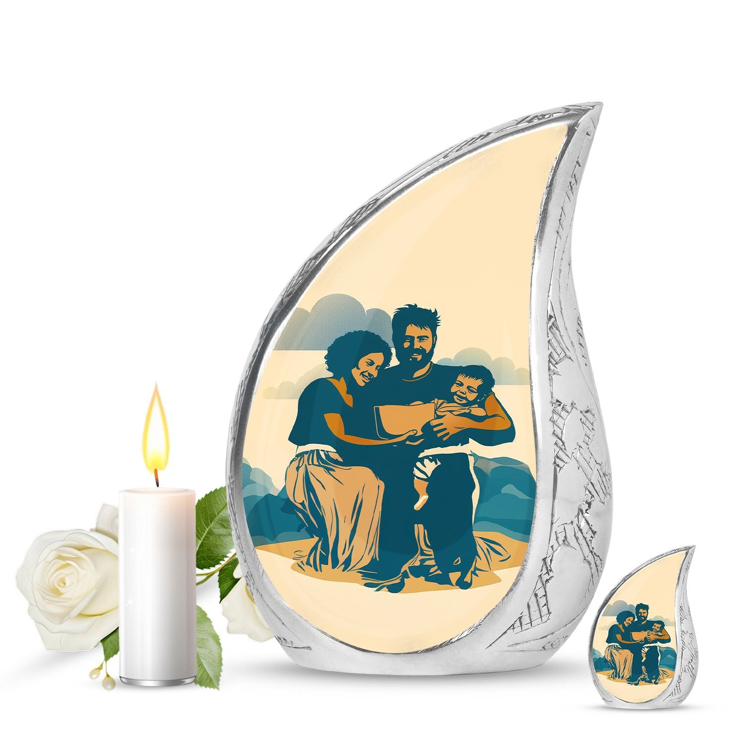 Decorative Funeral Urns For Beautiful Family - Large Cremation Urns