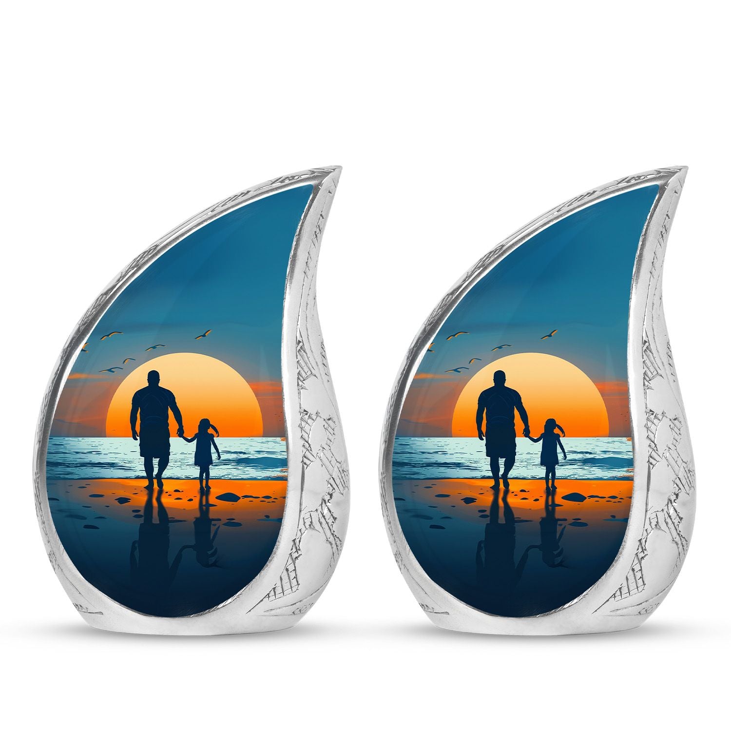 Memorial Father Daughter Urn For Burial Ashes - Cremation Urns Large