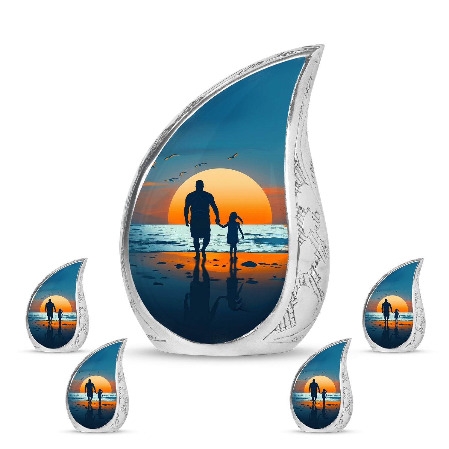 Memorial Father Daughter Urn For Burial Ashes - Cremation Urns Large