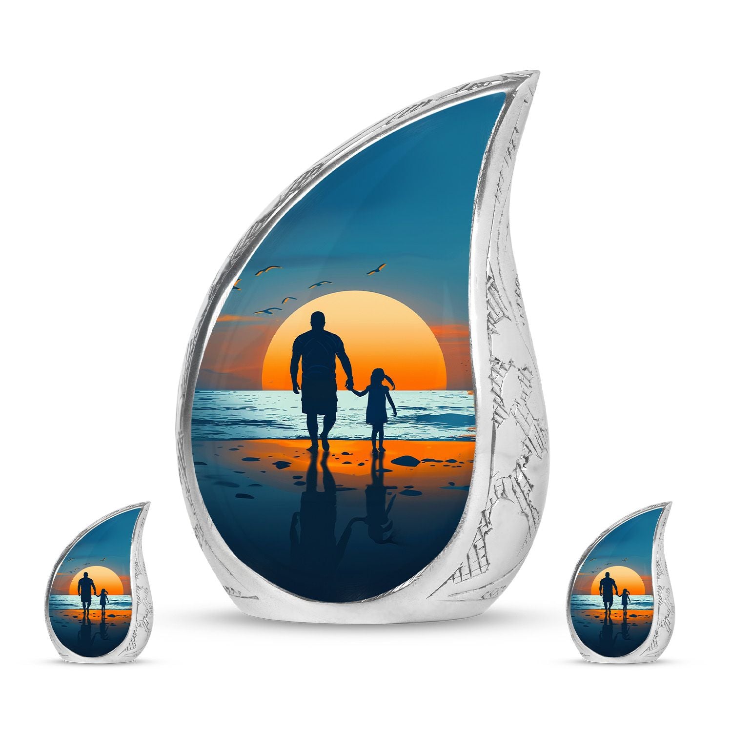 Memorial Father Daughter Urn For Burial Ashes - Cremation Urns Large