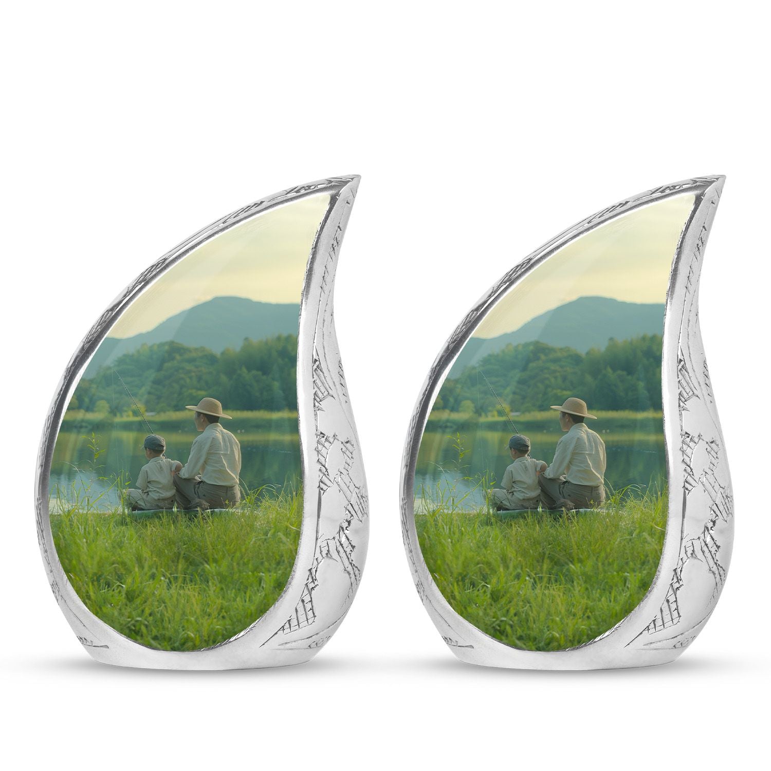 Father Son Fishing Memorial Urns - Beautiful Burial Urns For Ashes