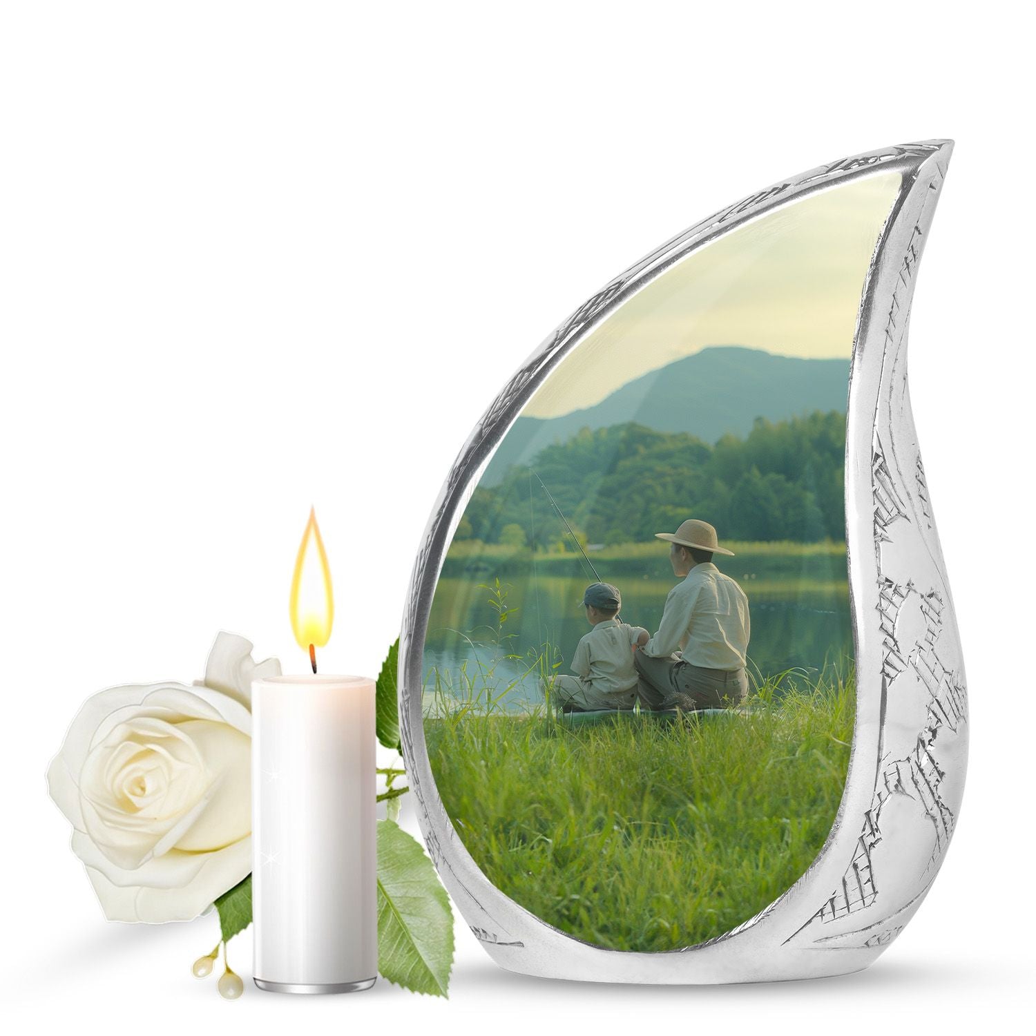Father Son Fishing Memorial Urns - Beautiful Burial Urns For Ashes