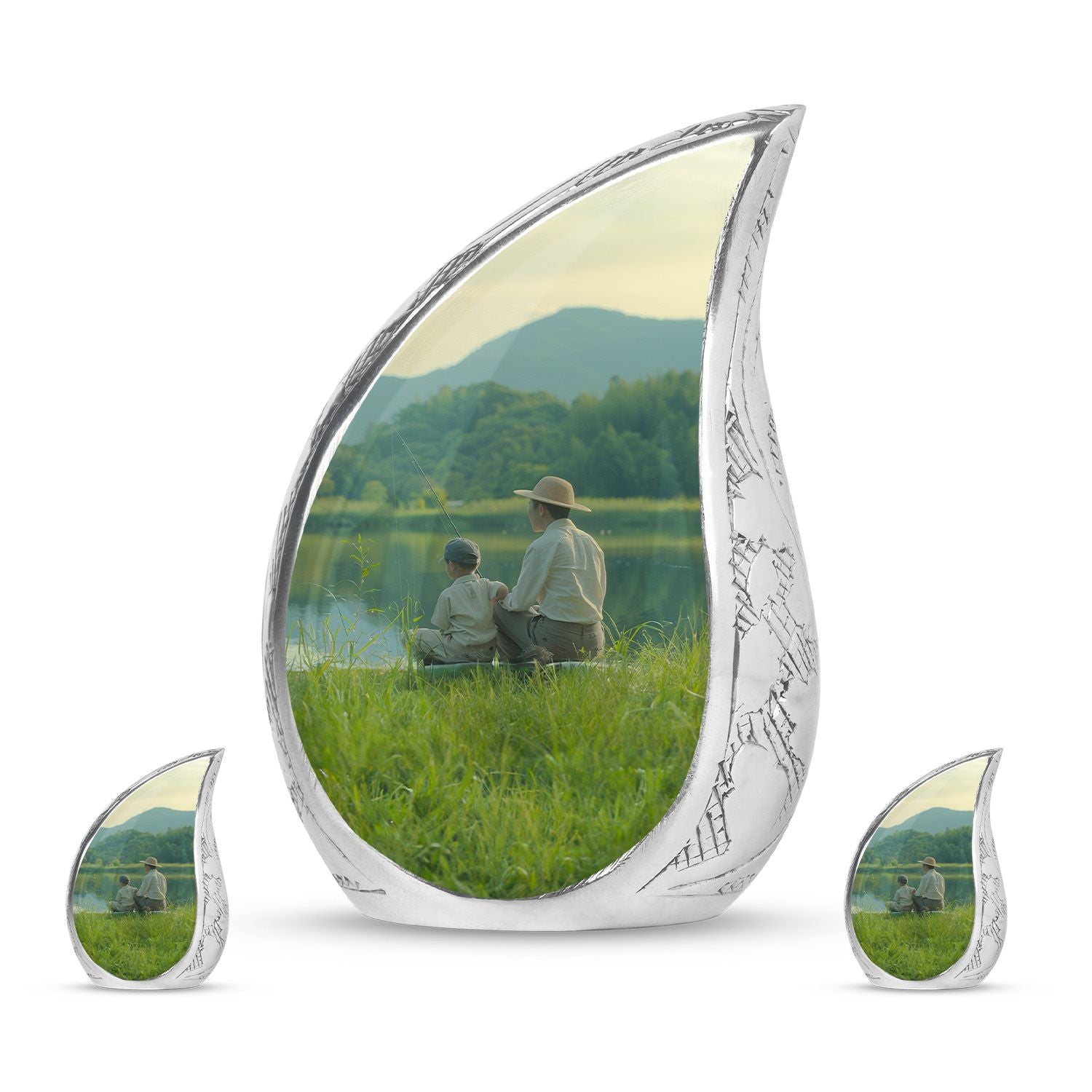Father Son Fishing Memorial Urns - Beautiful Burial Urns For Ashes