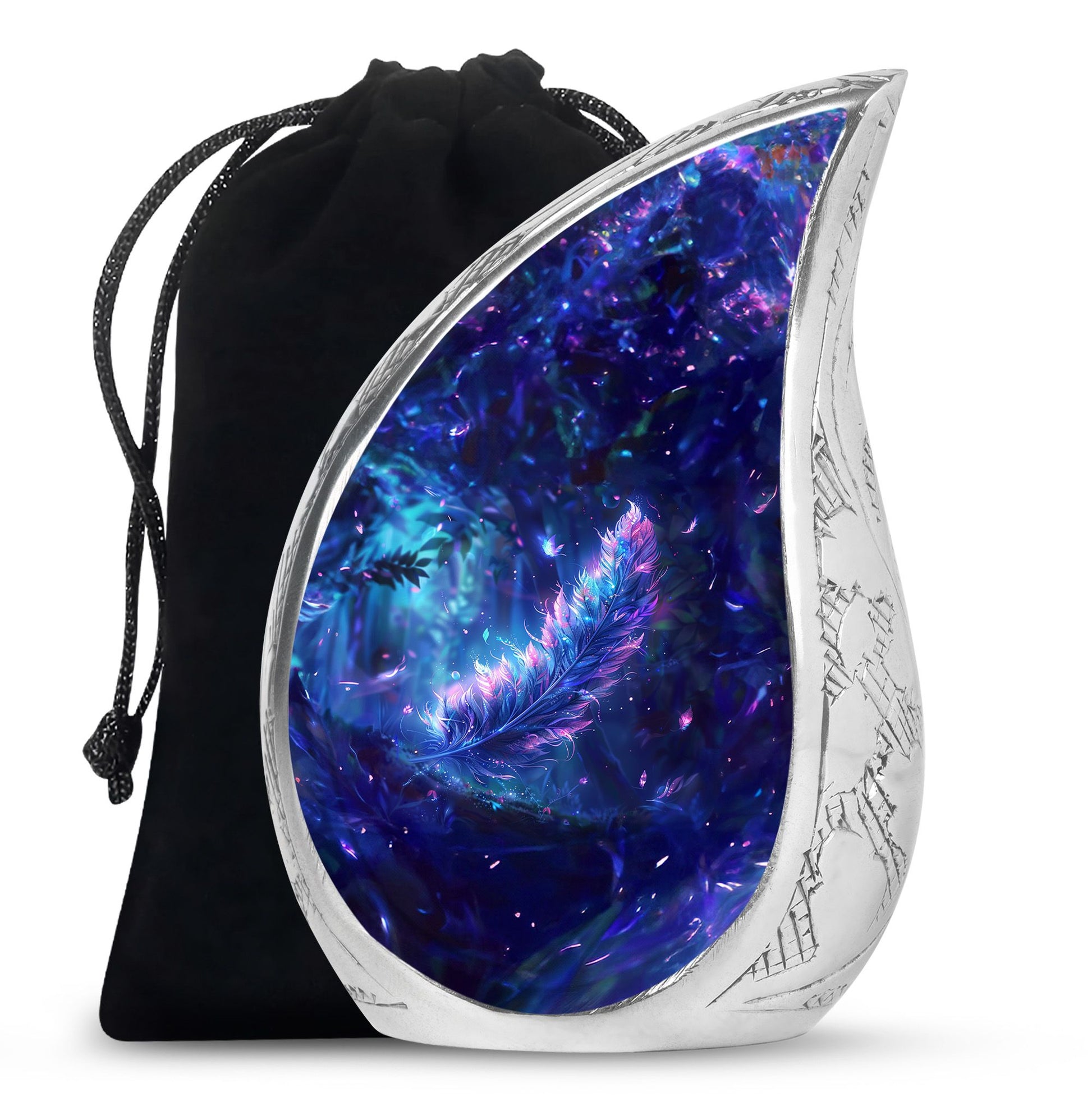 Feather Decorative Memorial Urns - Large Funeral Urn For Women