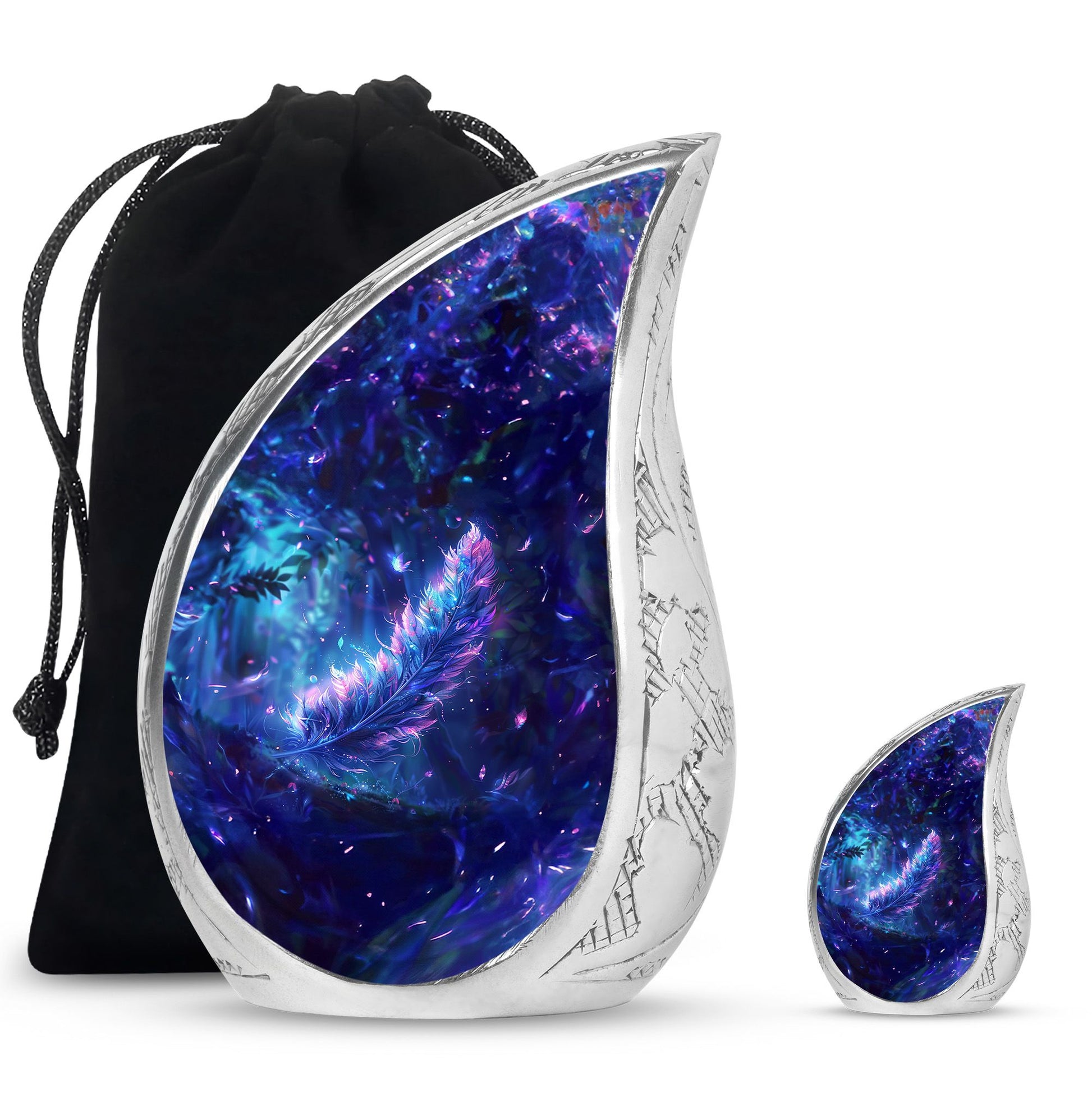 Feather Decorative Memorial Urns - Large Funeral Urn For Women