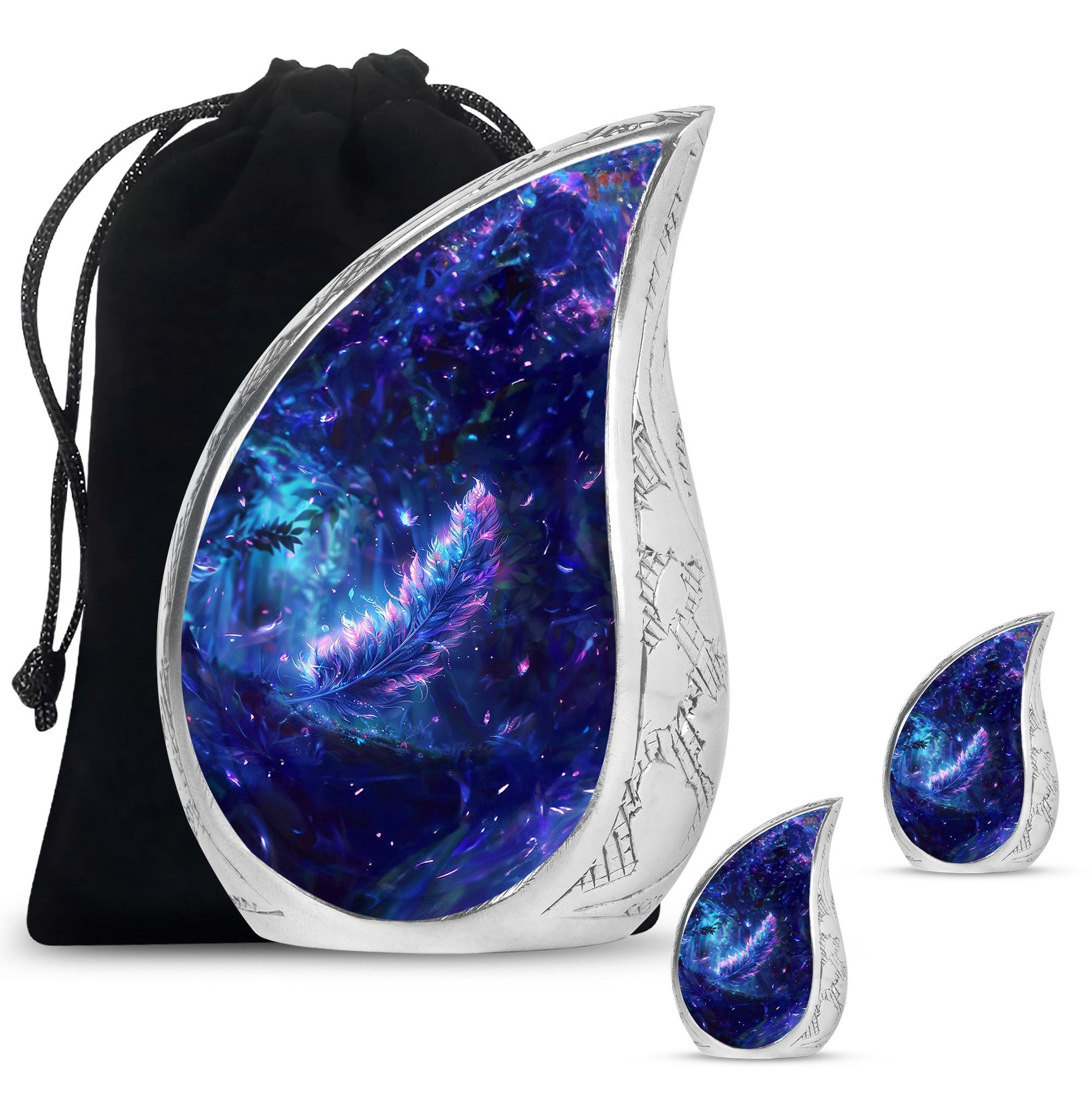 Feather Decorative Memorial Urns - Large Funeral Urn For Women