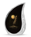 Black Moon Feather Decorative Urns - Cremation Urns For Human Ashes