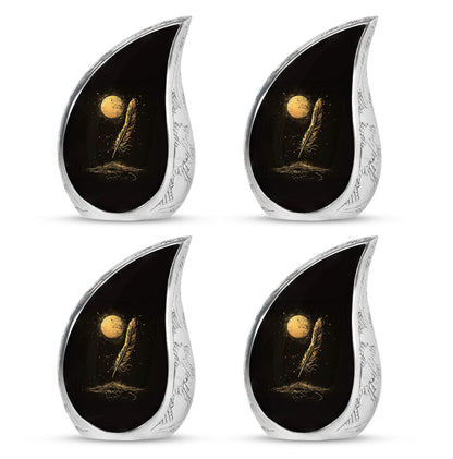 Black Personalized Galaxy Cremation Urn for Human Ashes - 10-inch, 200 cu in - Yatskia