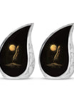 Black Moon Feather Decorative Urns - Cremation Urns For Human Ashes