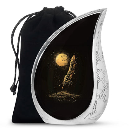Black Personalized Galaxy Cremation Urn for Human Ashes - 10-inch, 200 cu in - Yatskia