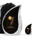 Black Moon Feather Decorative Urns - Cremation Urns For Human Ashes