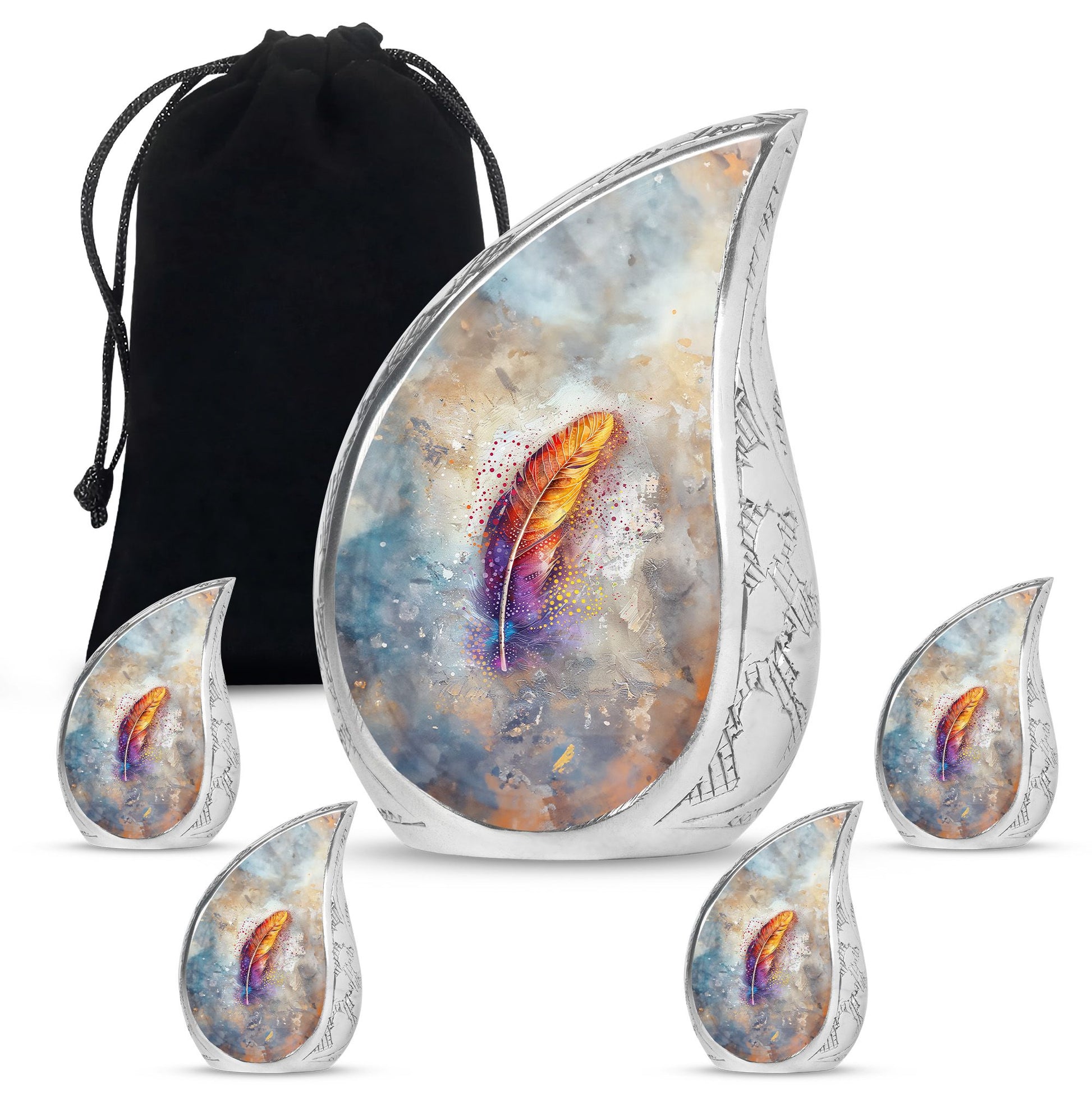 Feather Urn For Human Remains Funeral - Memorial Keepsakes For Ashes