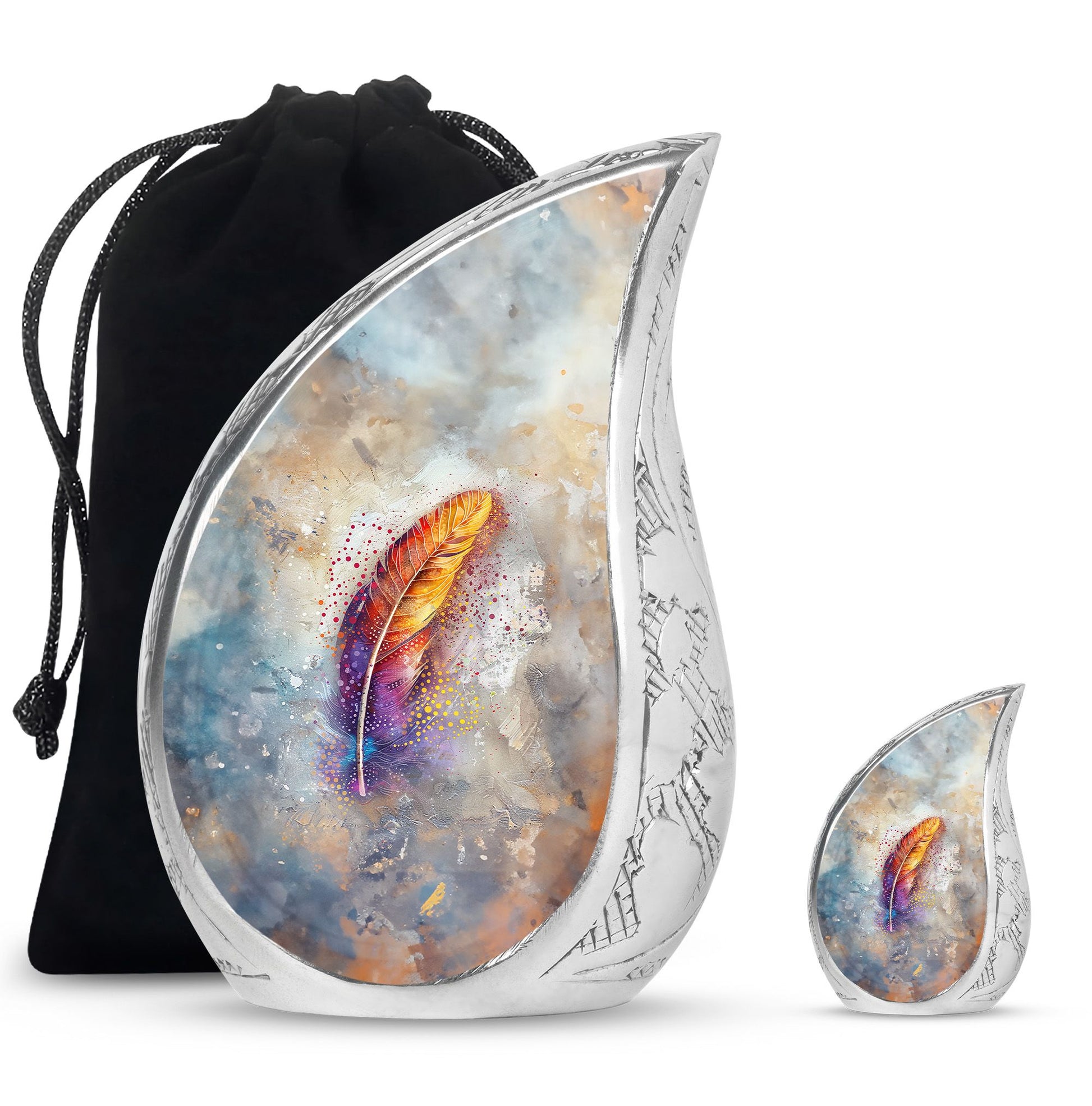 Feather Urn For Human Remains Funeral - Memorial Keepsakes For Ashes