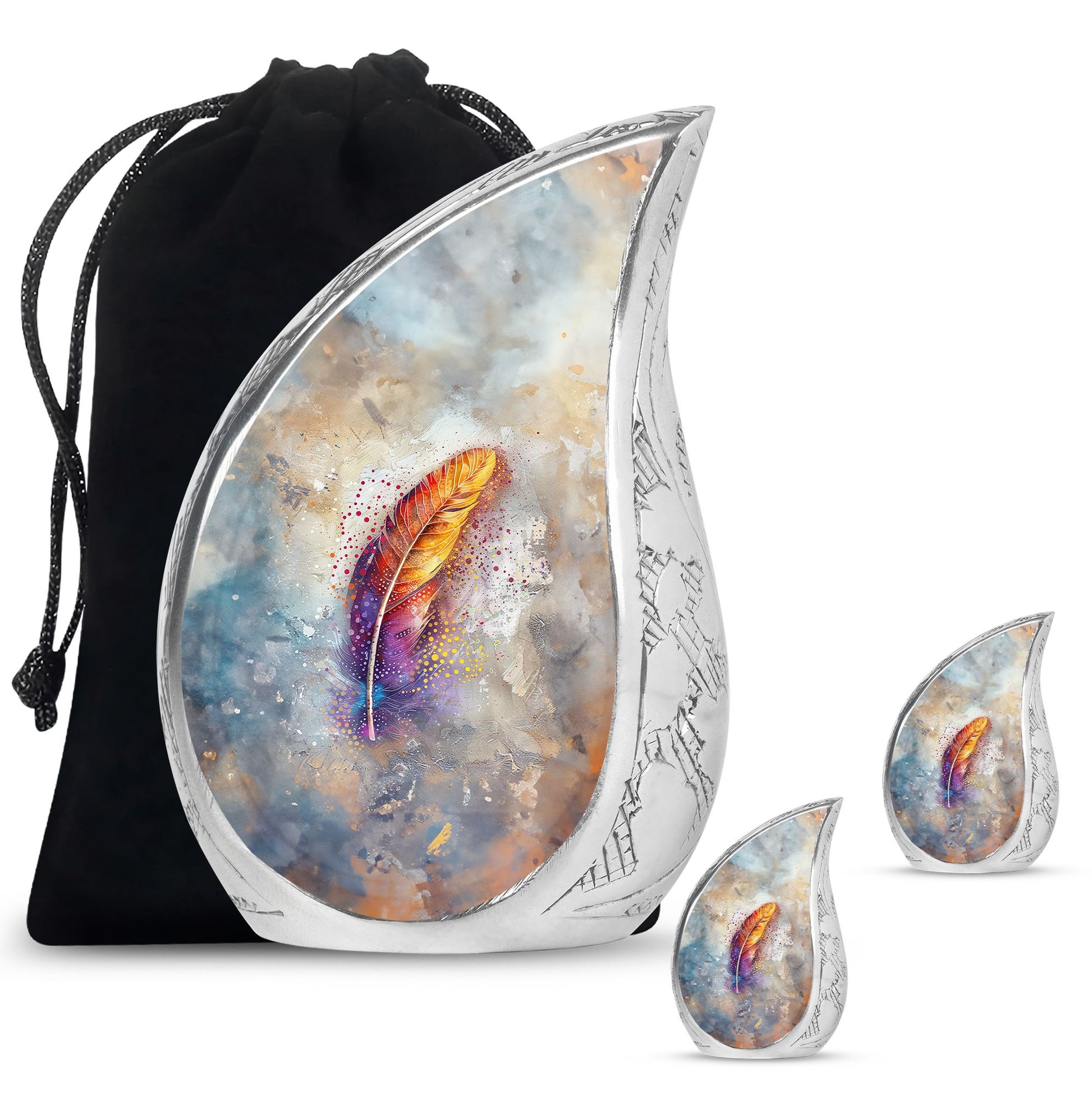 Feather Urn For Human Remains Funeral - Memorial Keepsakes For Ashes