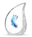Feather Blue Flying Bird Cremation Urns - Memorial Urn For Women Ashes