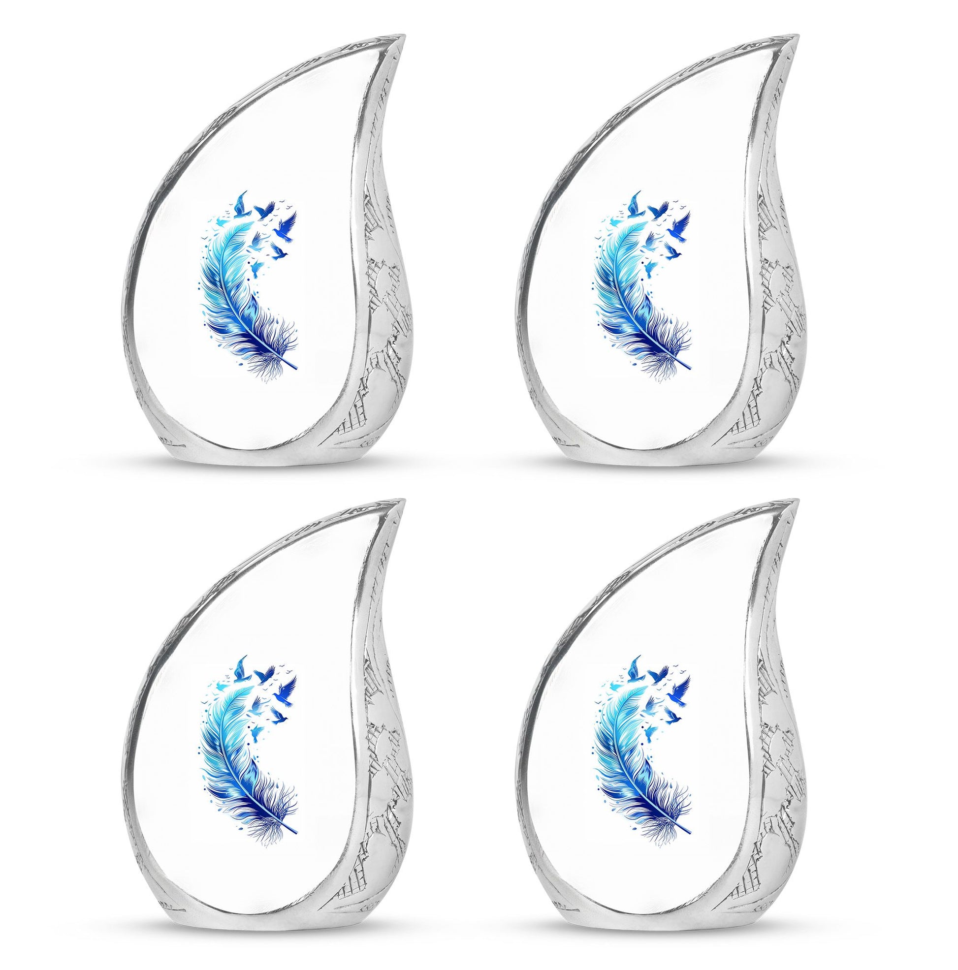 Feather Blue Flying Bird Cremation Urns - Memorial Urn For Women Ashes