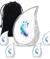 Feather Blue Flying Bird Cremation Urns - Memorial Urn For Women Ashes