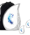 Feather Blue Flying Bird Cremation Urns - Memorial Urn For Women Ashes