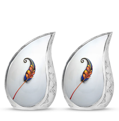 White Personalized White Cremation Urn for Human Ashes - 10-inch, 200 cu in - Yatskia