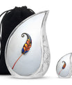White Feather Urn For Human Ashes - Urn For Female
