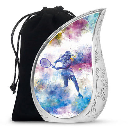 Personalized Tennis Cremation Urn for Human Ashes - 10-inch, 200 cu in - Yatskia
