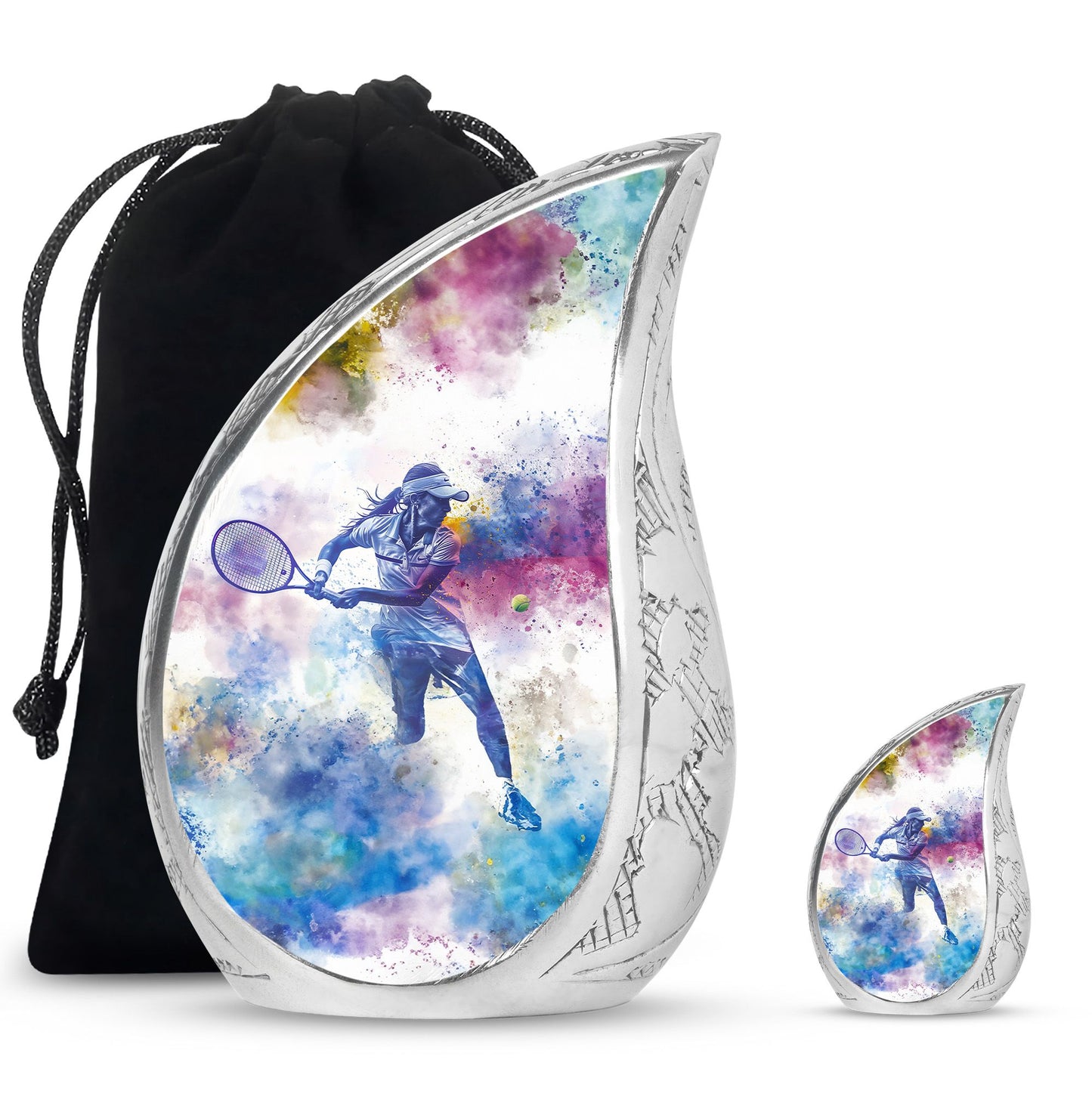 Personalized Tennis Cremation Urn for Human Ashes - 10-inch, 200 cu in - Yatskia