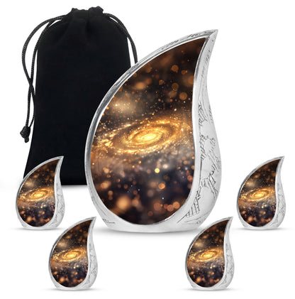 Personalized Galaxy Cremation Urn for Loved One - 10-inch, 200 cu in - Yatskia