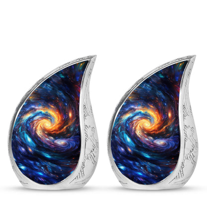 Personalized Galaxy Keepsake Urn for Loved One - 10-inch, 200 cu in - Yatskia