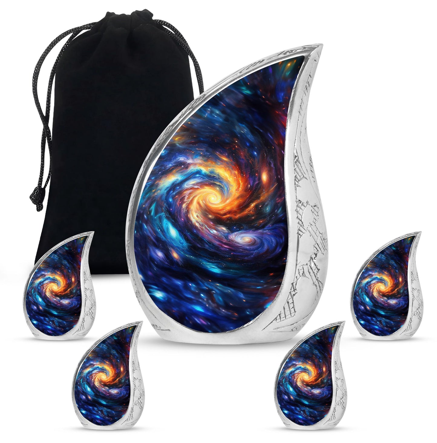 Personalized Galaxy Keepsake Urn for Loved One - 10-inch, 200 cu in - Yatskia