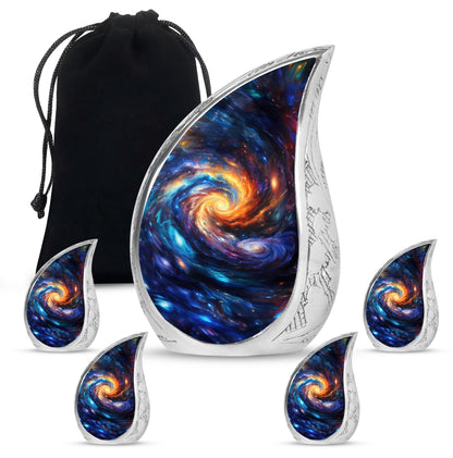 Personalized Galaxy Keepsake Urn for Loved One - 10-inch, 200 cu in - Yatskia