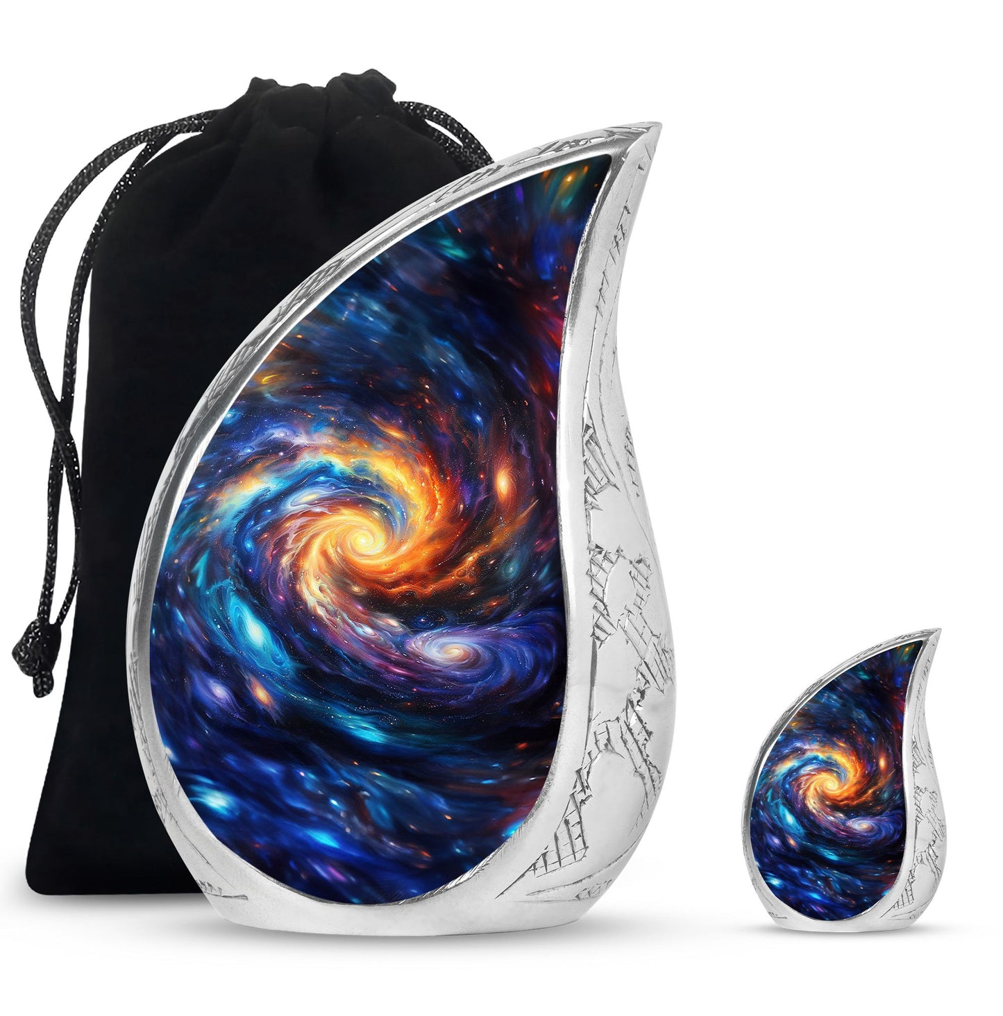 Personalized Galaxy Keepsake Urn for Loved One - 10-inch, 200 cu in - Yatskia