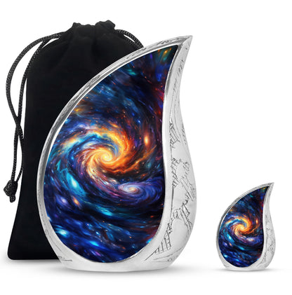 Personalized Galaxy Keepsake Urn for Loved One - 10-inch, 200 cu in - Yatskia