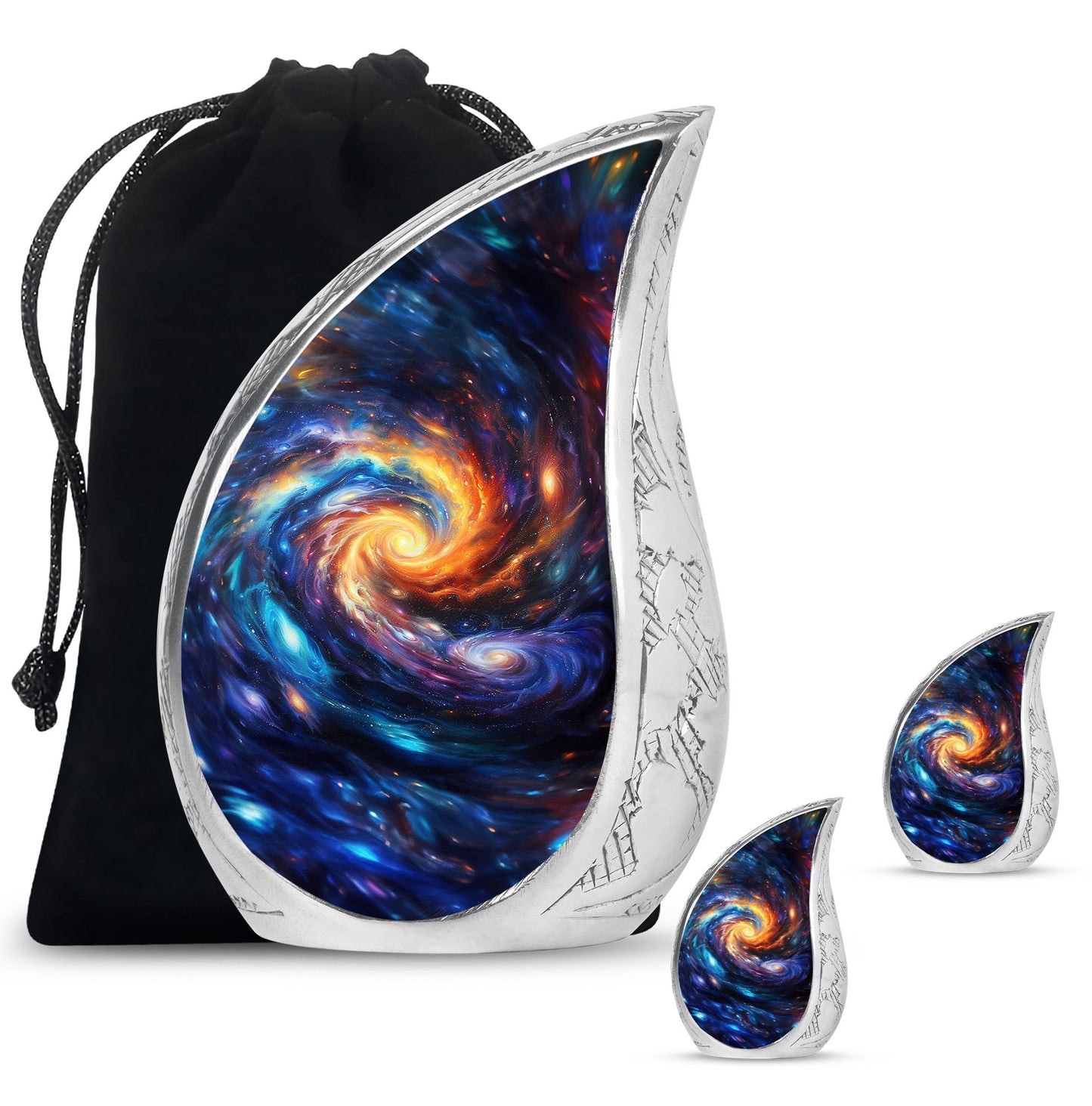 Personalized Galaxy Keepsake Urn for Loved One - 10-inch, 200 cu in - Yatskia