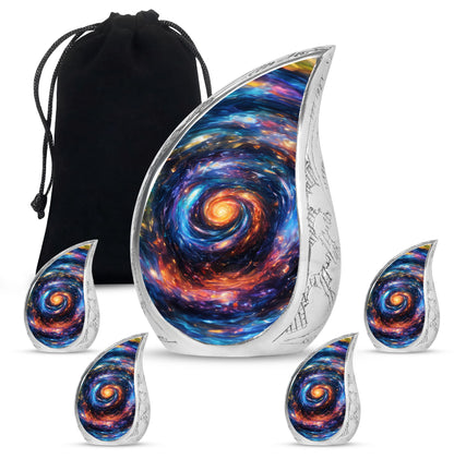 Galaxy Theme Large Urn With 4 Keepsake Urn