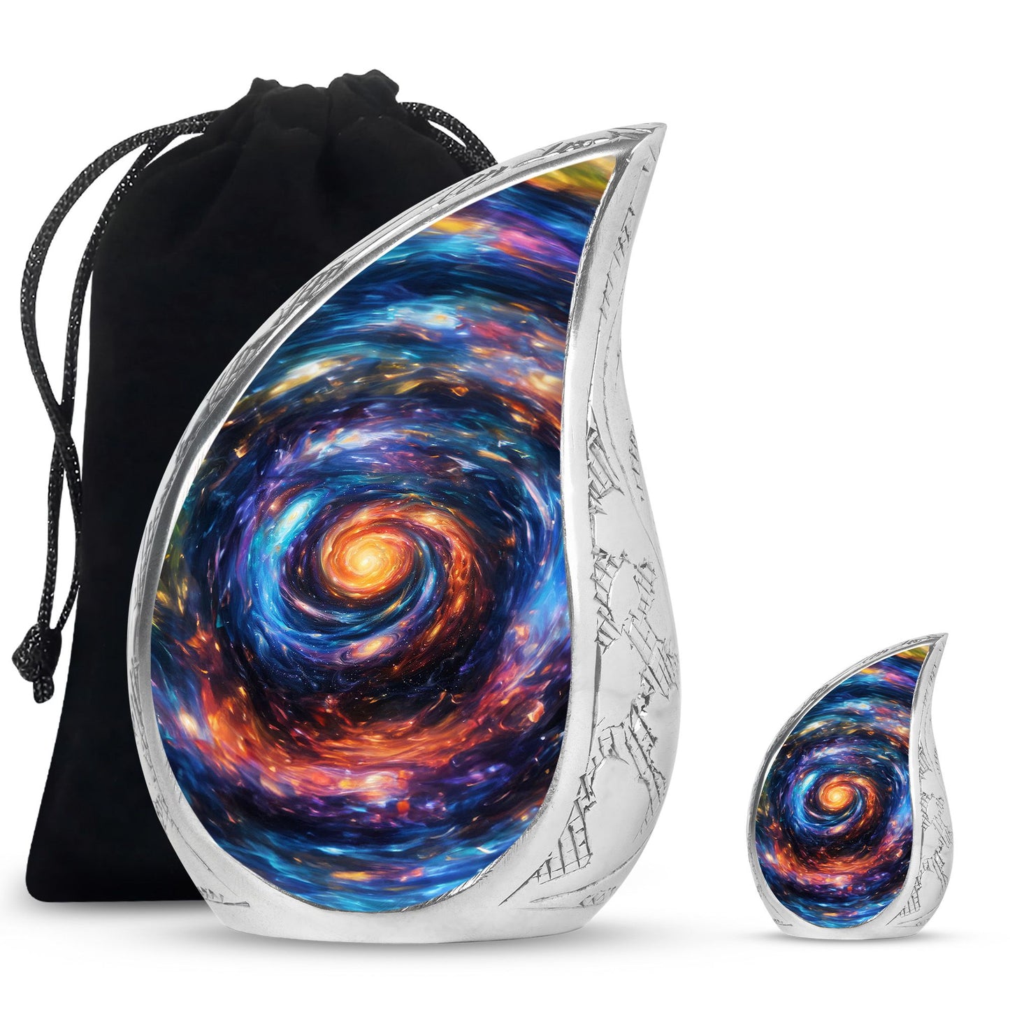 Galaxy Theme Large Urn With 1 Keepsake Urn