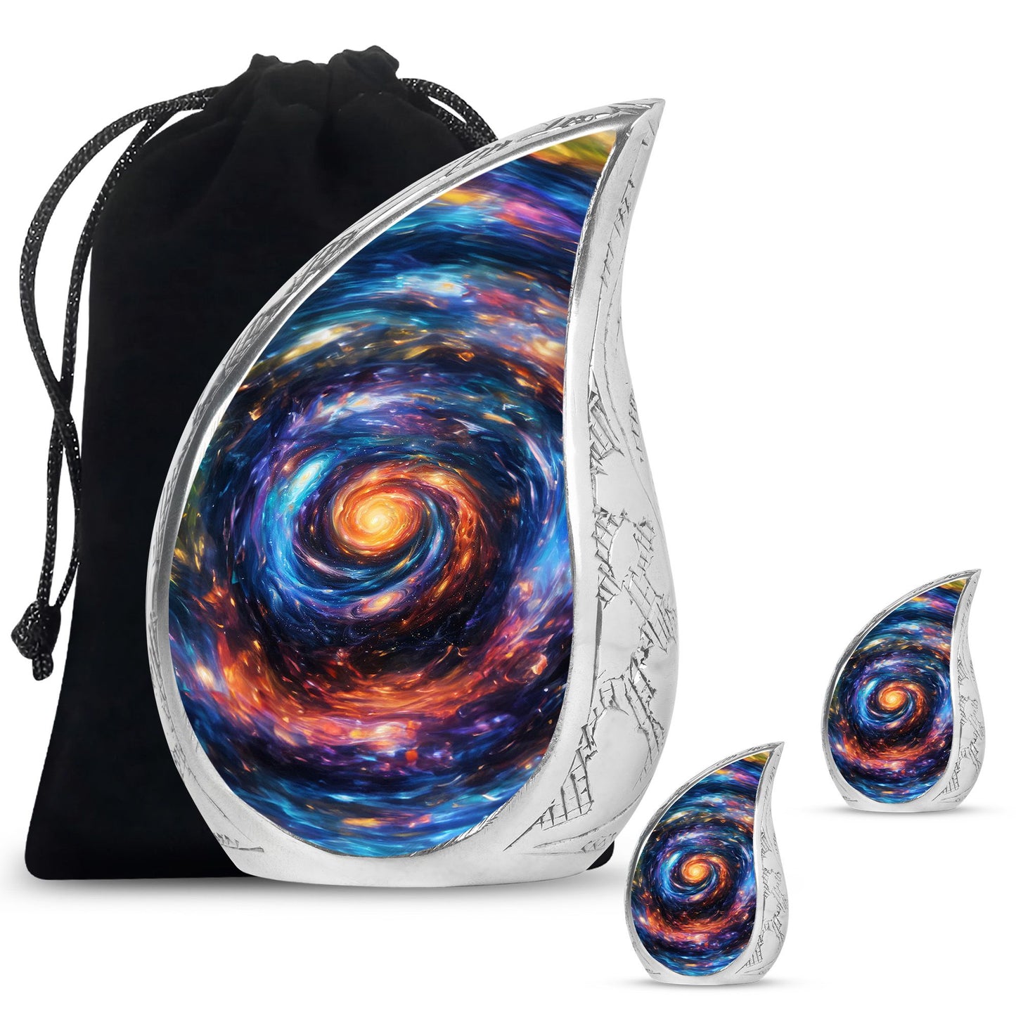 Galaxy Theme Large Urn With 2 Keepsake Urn