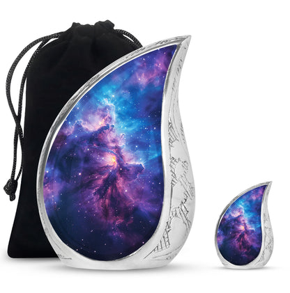 Galaxy Theme Large Urn With 1 Keepsake Urn