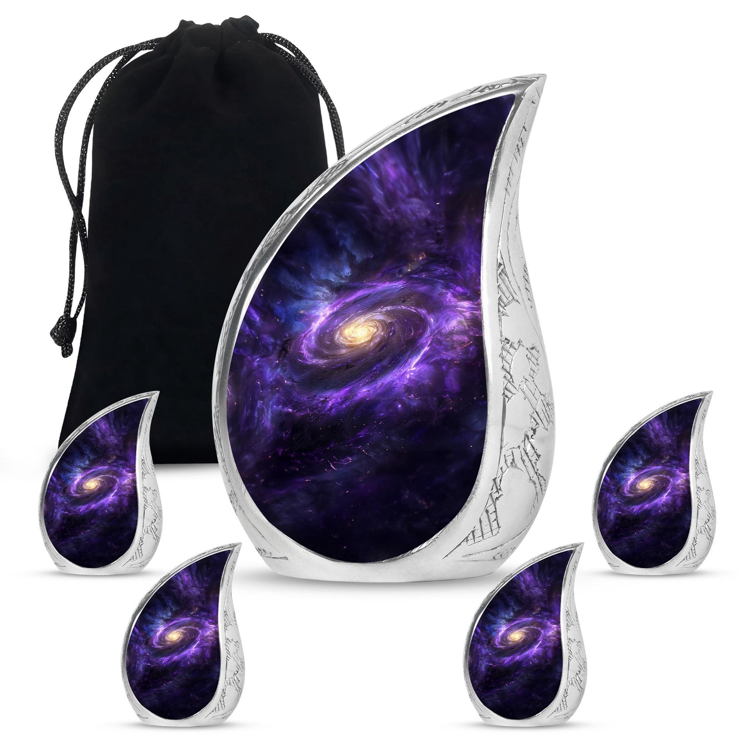Galaxy Theme Large Urn With 4 Keepsake Urn