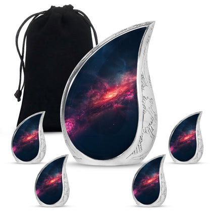 Galaxy Theme Large Urn With 4 Keepsake Urn