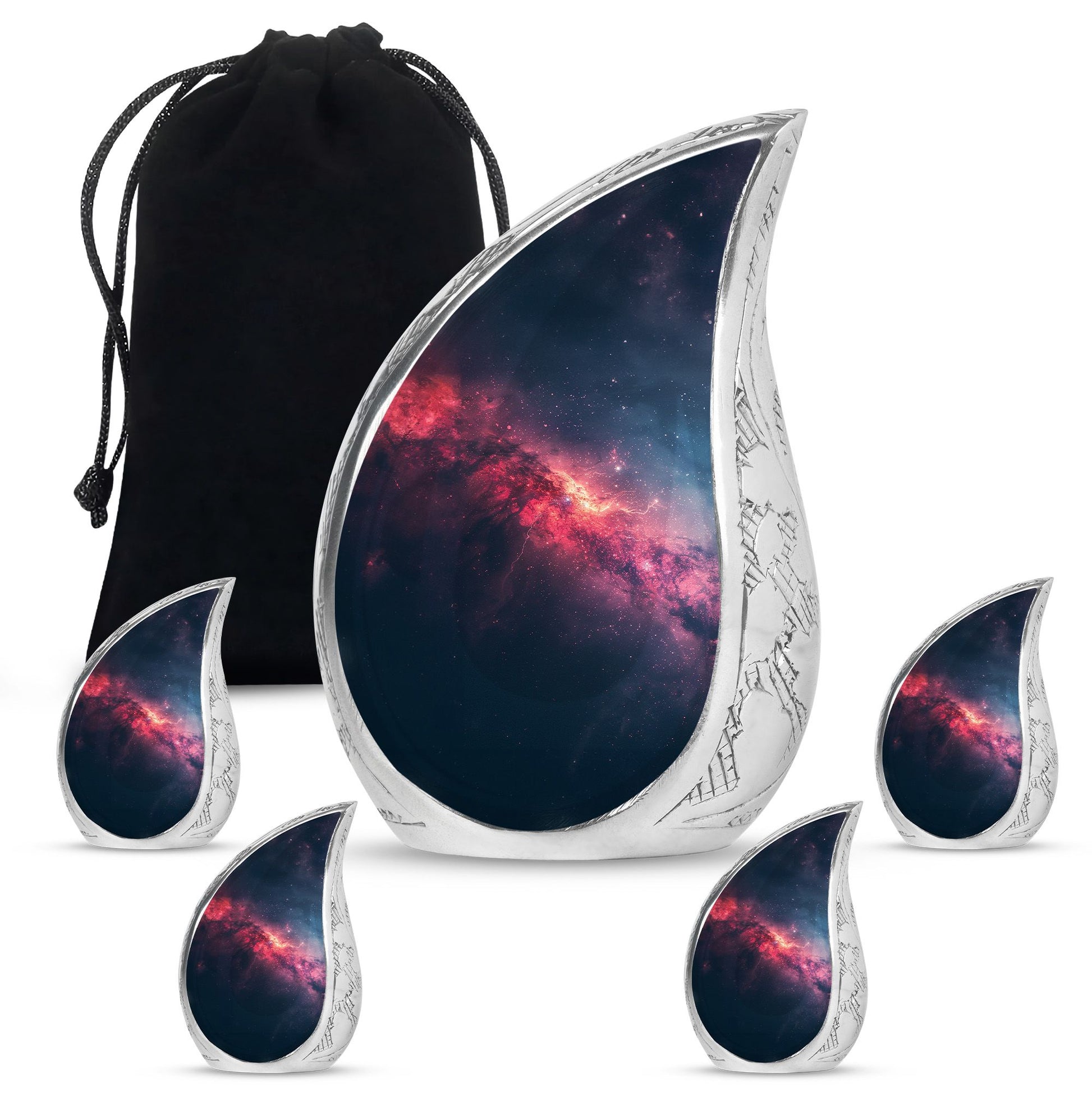 Galaxy Theme Large Urn With 4 Keepsake Urn