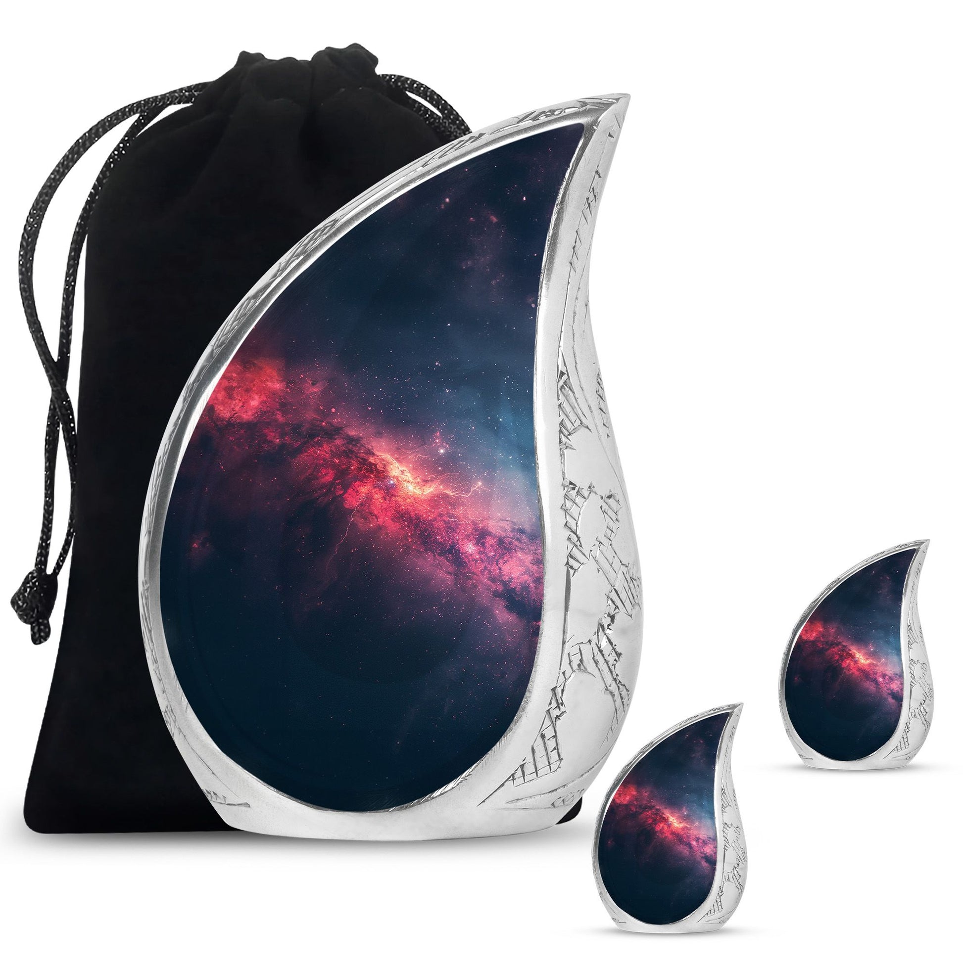 Galaxy Theme Large Urn With 2 Keepsake Urn