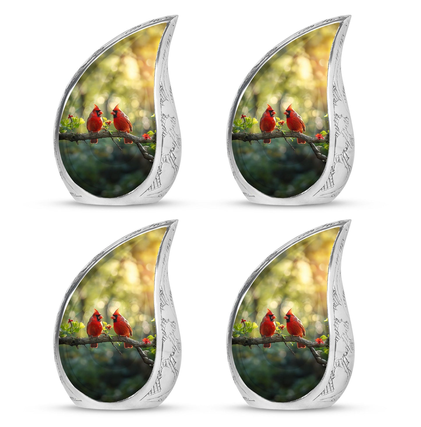 Cardinal Bird Theme 3 Inch Keepsake Pack of 4